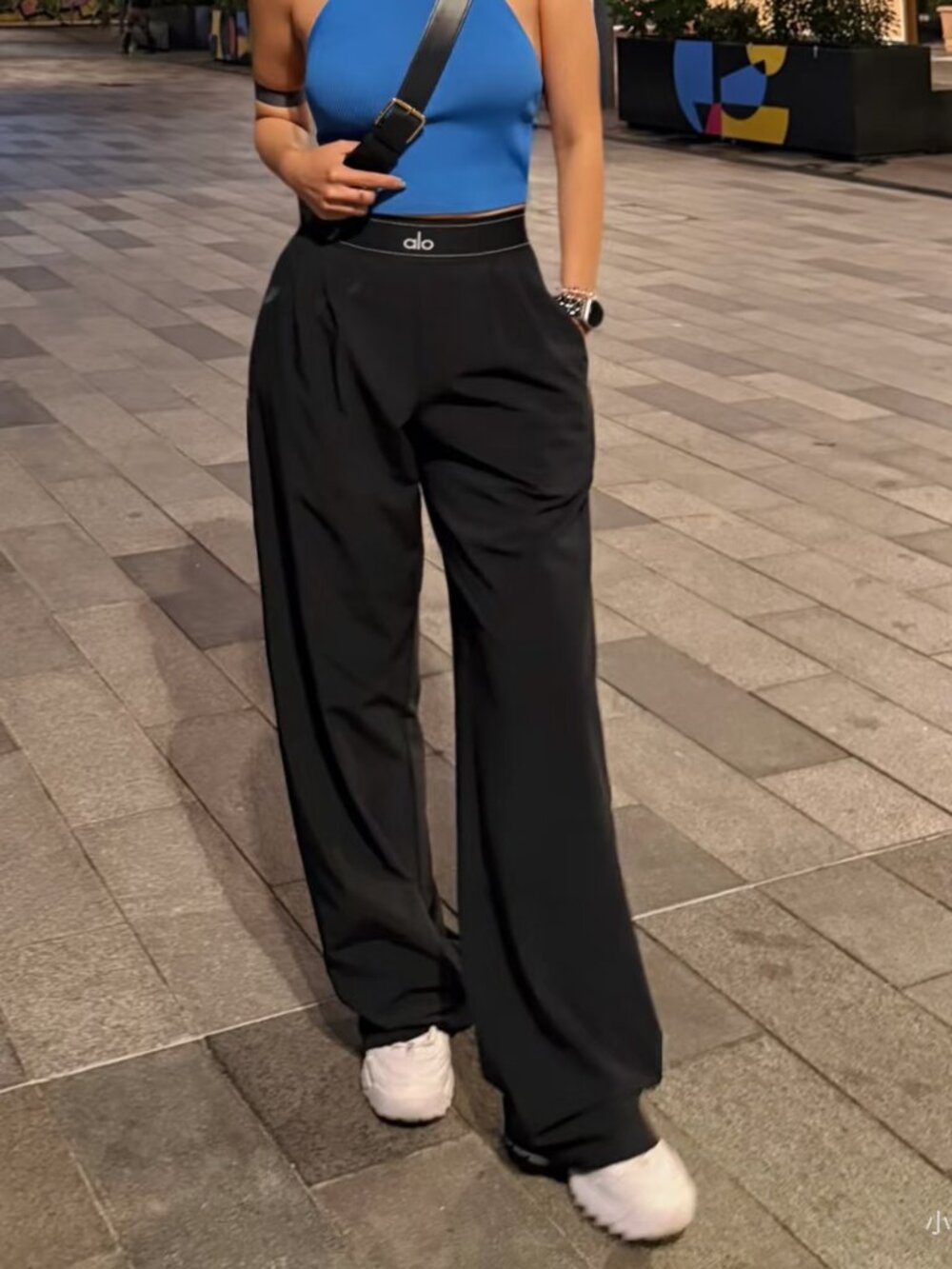 ALO Yoga Black Wide-Leg Lounge Pants